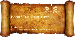 Masáth Romulusz névjegykártya